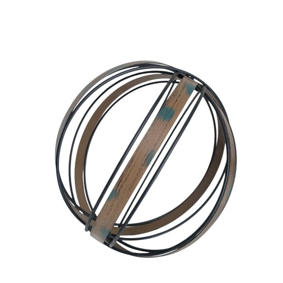 Modern Metal Sphere Decorative Accent Ball Stylish Home Décor Centerpiece 8 in - Picture 1 of 6